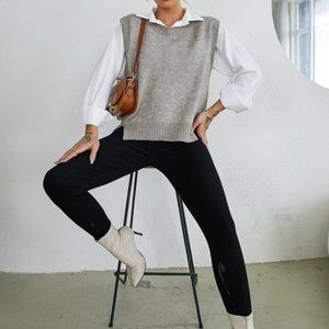 Slit Hem Sweater Vest